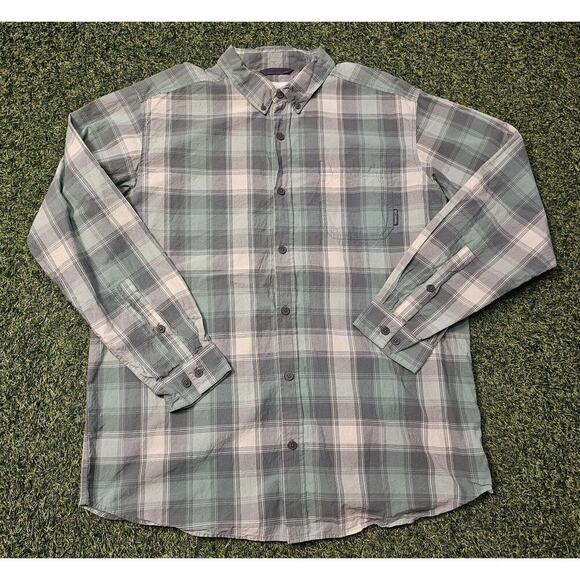 Columbia Shirt Mens Size XL Green Plaid Casual Button Up Long Sleeve - Picture 1 of 6